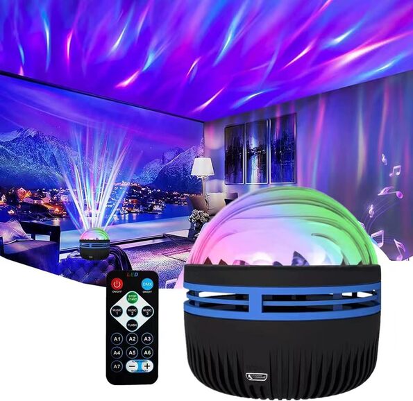 2-in-1 Projector for Northern Lights and Sea Waves, LED