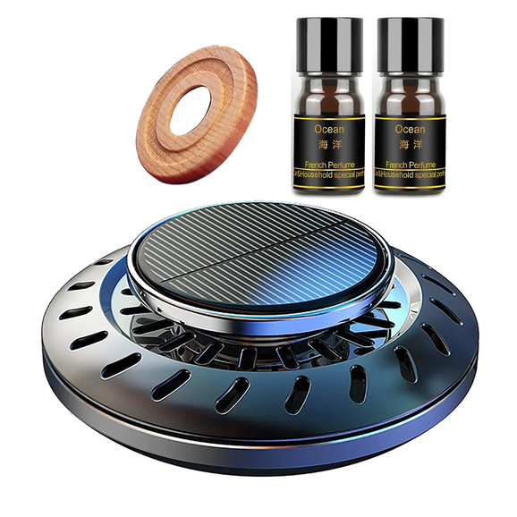 2 Pcs Car Solar Rotating Aromatherapy with Essential Oil Diffuser in United Arab Emirates