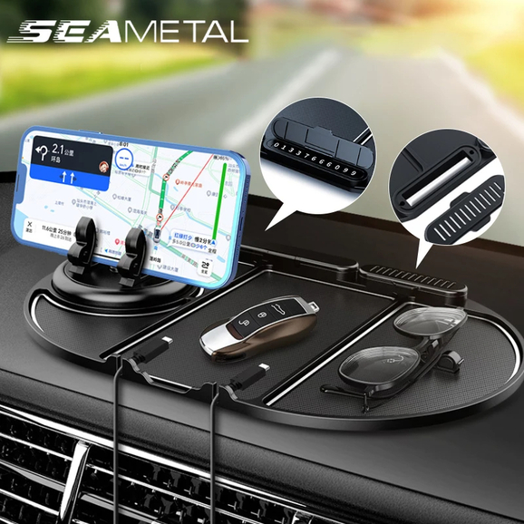 Car Anti-Slip Mat Auto Phone Holder, Rotated 360°