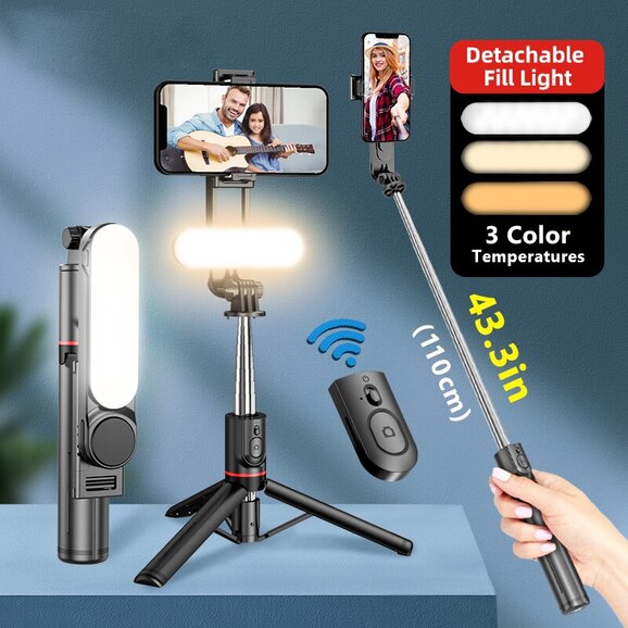 L15 Selfie Stick Tripod with Big Sharp Light